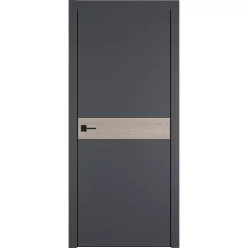 Дверь межкомнатная Urban Н горизонт 600х2000 мм ПВХ эмалекс оникс глухая с замком и петлями