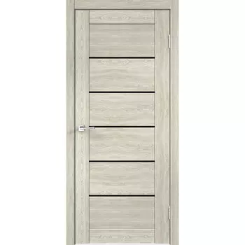 Дверь межкомнатная Vision 1 700х2000 мм ПВХ дуб дымчатый со стеклом с замком и петлями