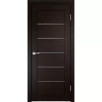Дверь межкомнатная Vision 900х2000 мм ПВХ венге со стеклом с замком и петлями