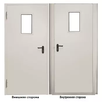 Дверь противопожарная Промет ДПС-EIS-60 со стеклом левая серый RAL 7035 950х2050 мм