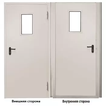 Дверь противопожарная Промет ДПС-EIS-60 со стеклом правая серый RAL 7035 950х2050 мм