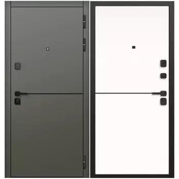 Дверь входная Ferroni 9СМ Молдинг правая сатин коричневый - эмалит белый 960х2050 мм