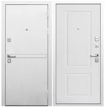 Дверь входная Ferroni 9СМ правая белая шагрень - эмалит белый 860х2050 мм