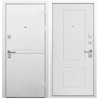 Дверь входная Ferroni 9СМ правая белая шагрень - эмалит белый 960х2050 мм