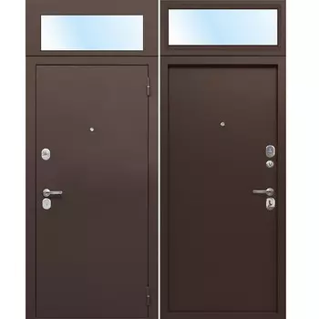 Дверь входная Ferroni Гарда правая антик медь - антик медь с фрамугой 860х2500 мм