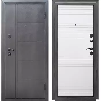 Дверь входная Форпост Олимп правая антик серебро - белый софт 960х2050 мм