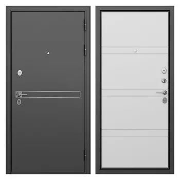 Дверь входная Mastino Гранто правая букле графит - белый софт 960х2050 мм