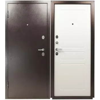 Дверь входная Промет Марс/Титан рационалист левая медный антик - ясень белый 860х2050 мм