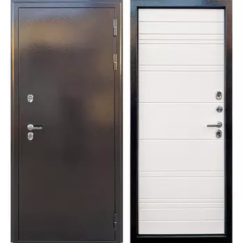 Дверь входная с терморазрывом Дверной континент Термаль Люкс правая антик медь - белый 860х2050 мм