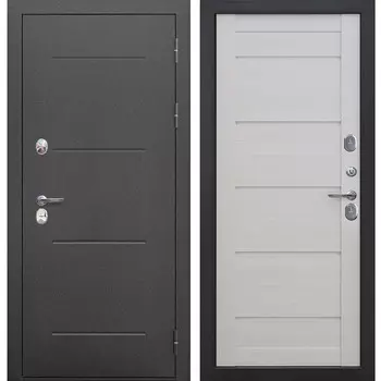 Дверь входная с терморазрывом Ferroni Isoterma правая антик серебро - лиственница бежевая 960х2050 мм