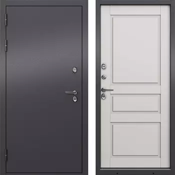 Дверь входная с терморазрывом Mastino Титан левая букле графит - эмаль молоко 960х2050 мм