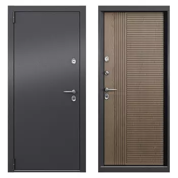 Дверь входная с терморазрывом Torex Роял Техно левая букле графит - астана табачный 880х2050 мм