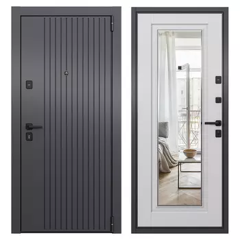 Дверь входная Torex Бетта Скай правая оскуро - кт белый с зеркалом 860х2050 мм