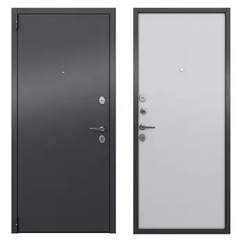 Дверь входная Torex Элегант Лайт левая букле графит - дуб белый матовый 860х2050 мм