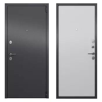 Дверь входная Torex Элегант Лайт правая букле графит - дуб белый матовый 860х2050 мм