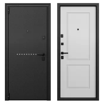 Дверь входная Torex Крафт Дуал левая кт белый - черный шелк 860х2050 мм