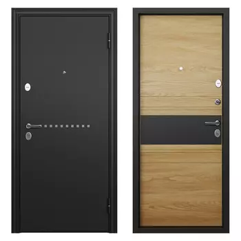 Дверь входная Torex Крафт Форест правая черный шелк - дуб янтарь 950х2050 мм