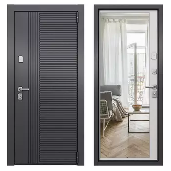 Дверь входная Torex Профи Скай-У правая оскуро - бьянко с зеркалом 950х2050 мм