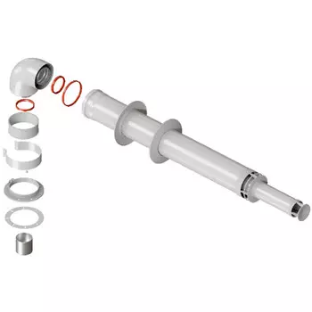 Дымоход коаксиальный Rommer универсальный d60/100 мм комплект (совместим с котлами Baxi)