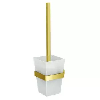 Ершик для унитаза WasserKraft Sauer подвесной стекло/металл золото (K-7927)