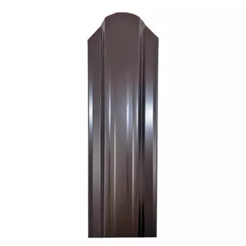 Евроштакетник двухсторонний П-образный 0,45 мм 118х2000 мм коричневый RAL 8017 фигурный срез