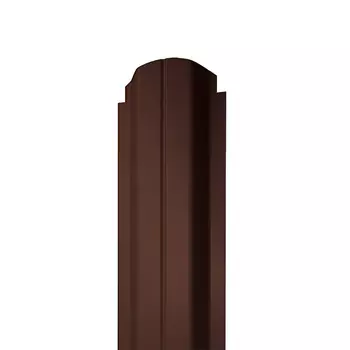 Евроштакетник двухсторонний П-образный 0,4 мм 100х2000 мм коричневый RAL 8017 фигурный срез