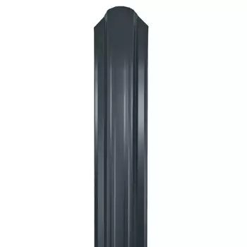 Евроштакетник односторонний П-образный 0,45 мм 118х1800 мм графитовый серый RAL 7024 фигурный срез