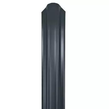Евроштакетник односторонний П-образный 0,45 мм 118х1800 мм графитовый серый RAL 7024 фигурный срез