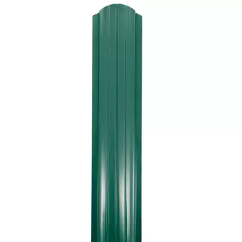 Евроштакетник односторонний полукруглый 0,45 мм 105х1500 мм зеленый RAL 6005 фигурный срез