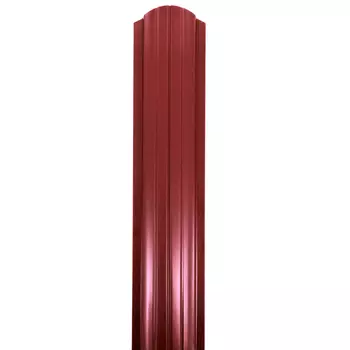 Евроштакетник односторонний полукруглый 0,45 мм 105х1800 мм красное вино RAL 3005 фигурный срез