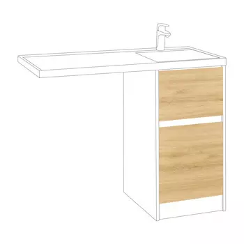 Фасад тумбы под раковину Aquaton Лондри 40 см дуб сантана (1A274901LH0C0)