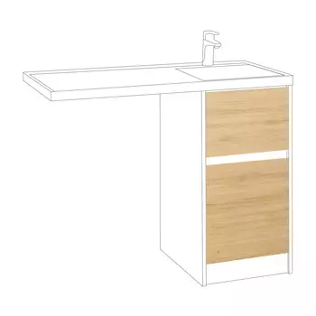 Фасад тумбы под раковину Aquaton Лондри 60 см дуб сантана (1A274801LH0C0)