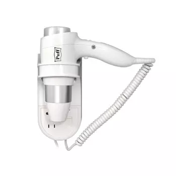 Фен для волос настенный Puff 1600В 1600 Вт белый