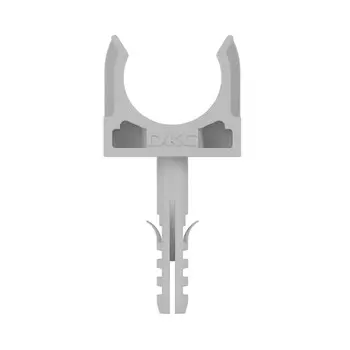 Фиксатор для труб 20 мм DKC с защелкой и дюбелем серый (100 шт.) (51320DIY)