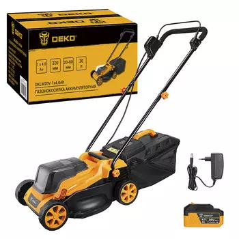 Газонокосилка аккумуляторная Deko DKLM20V 20 В 320 мм 4Ач Li-Ion 1 АКБ и ЗУ (063-3007)
