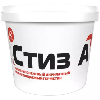 Герметик акриловый паропроницаемый наружный Сазиласт Стиз А Марка 12 белый 3 кг