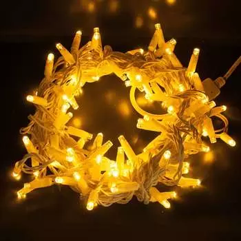 Гирлянда светодиодная Eurosvet уличная Нить теплый белый 10 м (a044073)