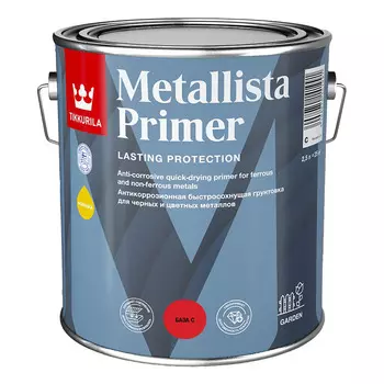 Грунт антикоррозионный Tikkurila Metallista Primer беcцветный база С матовый 2,5 л