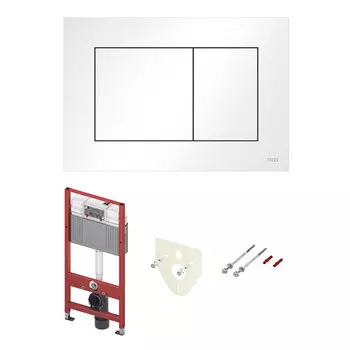 Инсталляция Tece base 2.0 для подвесного унитаза с кнопкой белой со звукоизоляцией (9400413)