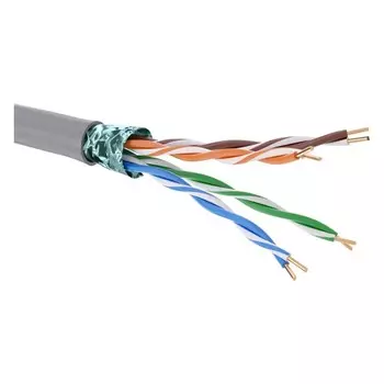 Интернет-кабель (витая пара) F/UTP CAT5е 4х2х0,51 мм экранированный DKC серый (305 м)