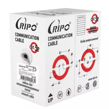 Интернет-кабель (витая пара) FTP CAT5e 4х2х0,51 мм экранированный PVC Ripo Standart серый (25 м)