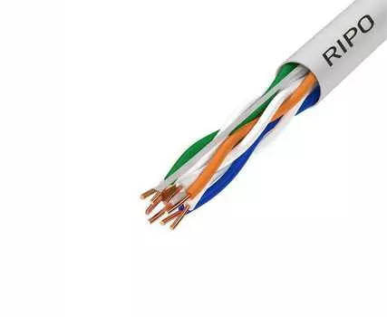 Интернет-кабель (витая пара) UTP 24 AWG CAT5e 4х2х0,49 мм Ripo серый (50 м)