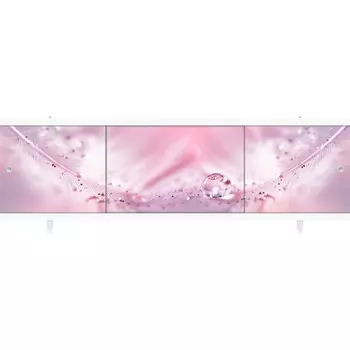 Экран для ванны фронтальный Метакам Монолит-М ПВХ 170х57 см розовый раздвижной (19570)