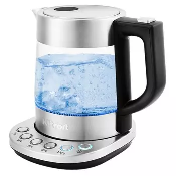 Электрический чайник Kitfort КТ-648 1 л хром/черный