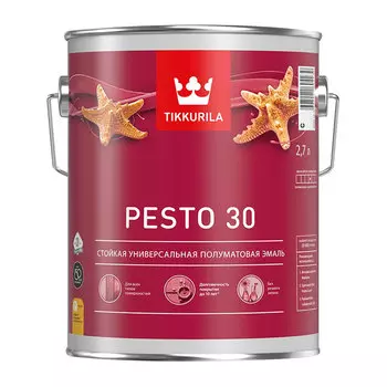 Эмаль алкидная Tikkurila/Tikkivala Pesto 30 база С полуматовая 2,7 л