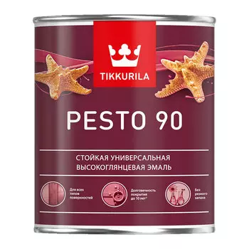 Эмаль алкидная Tikkurila/Tikkivala Pesto 90 база A глянцевая 0,9 л