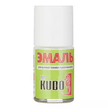 Эмаль для бытовой техники Kudo Kraft белая с кисточкой глянцевая 15 мл