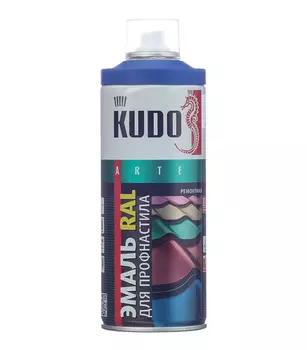 Эмаль аэрозольная для металлочерепицы Kudo сигнально синий полуматовая RAL 5005 520 мл