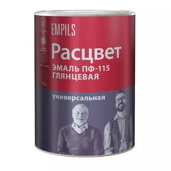 Эмаль ПФ-115 Расцвет Универсальная белая глянцевая 0,9 кг