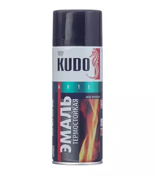 Эмаль термостойкая Kudo черная аэрозоль 520 мл